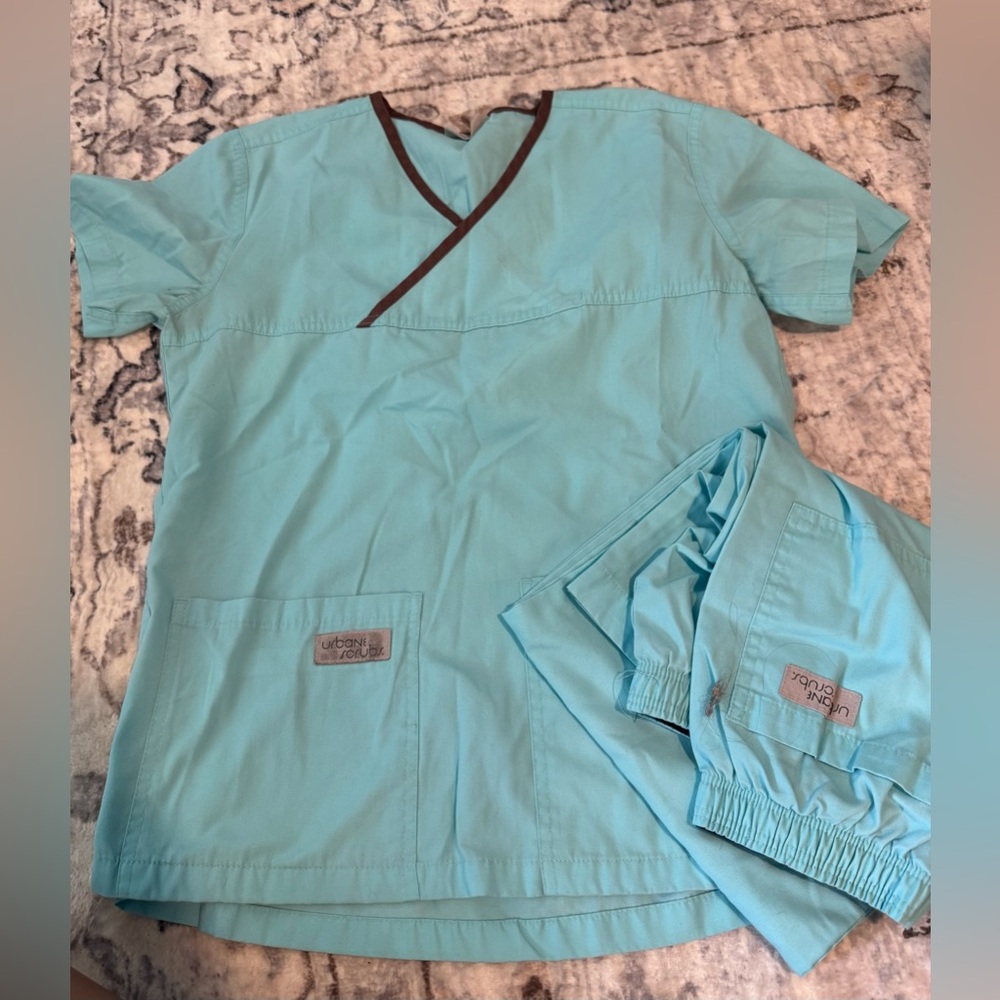 Urbane Blue Pajama Set V-Neck Short Sleeve